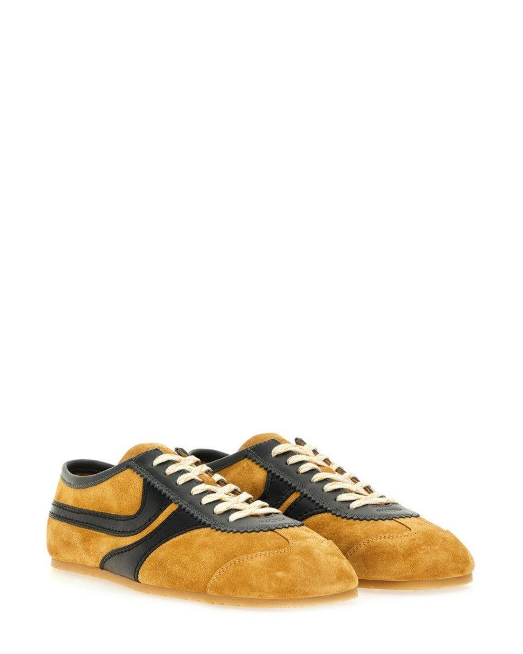 Dries Van Noten Brown Color Block Suede Sneakers for men