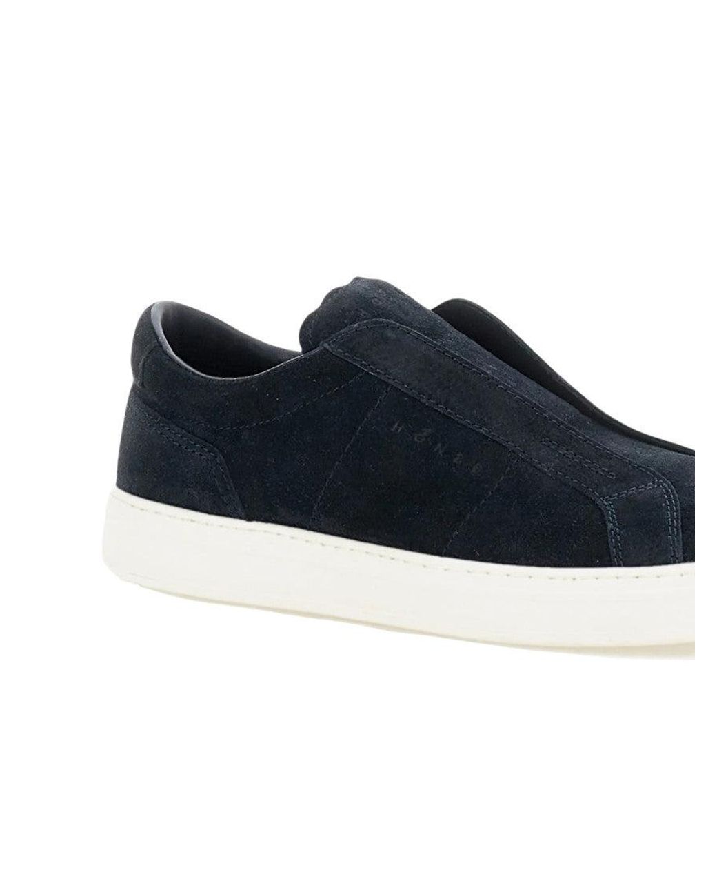 Hogan Blue Suede Leather Slip-On Sneakers for men