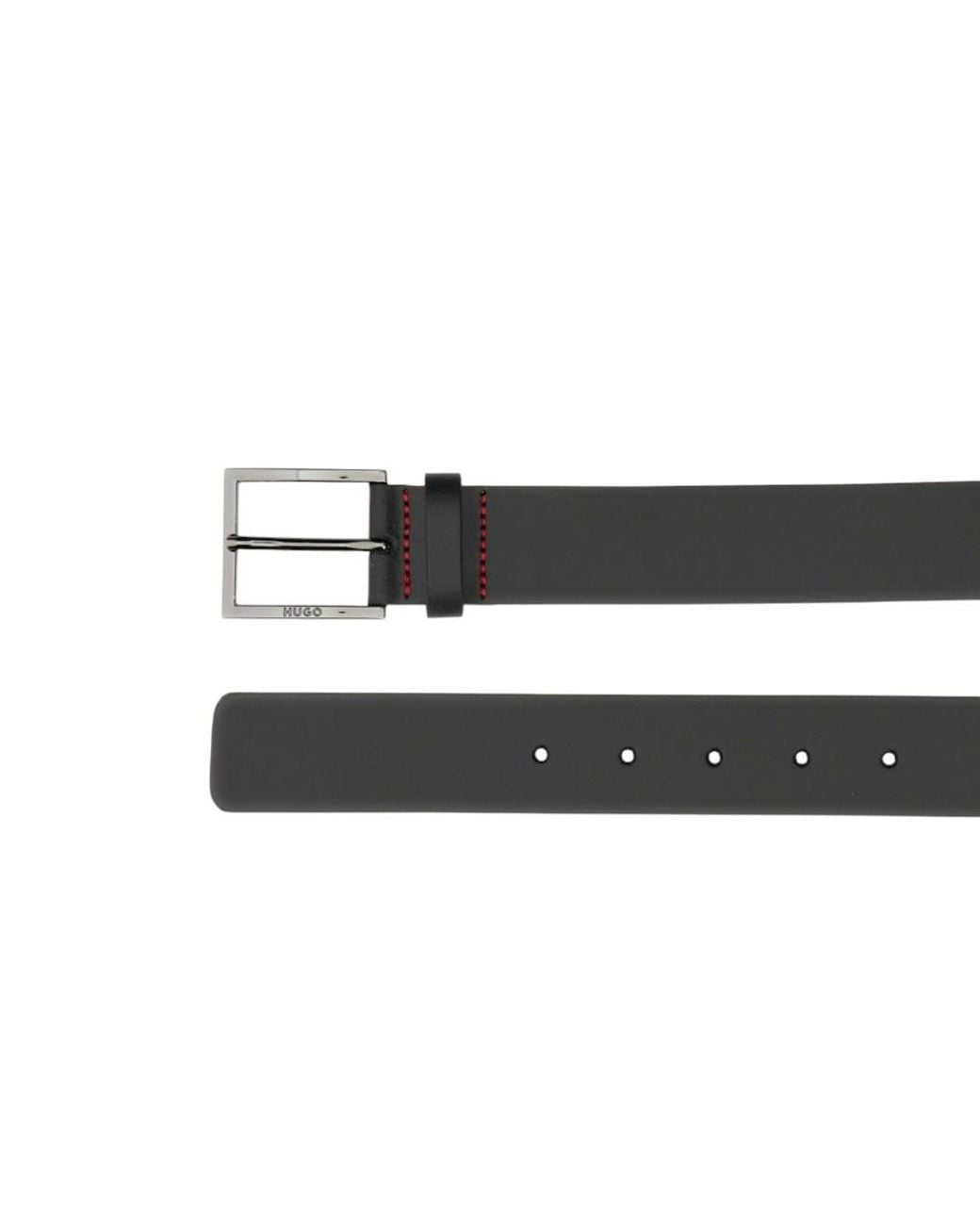 HUGO Black Solid Buckle Belt for men