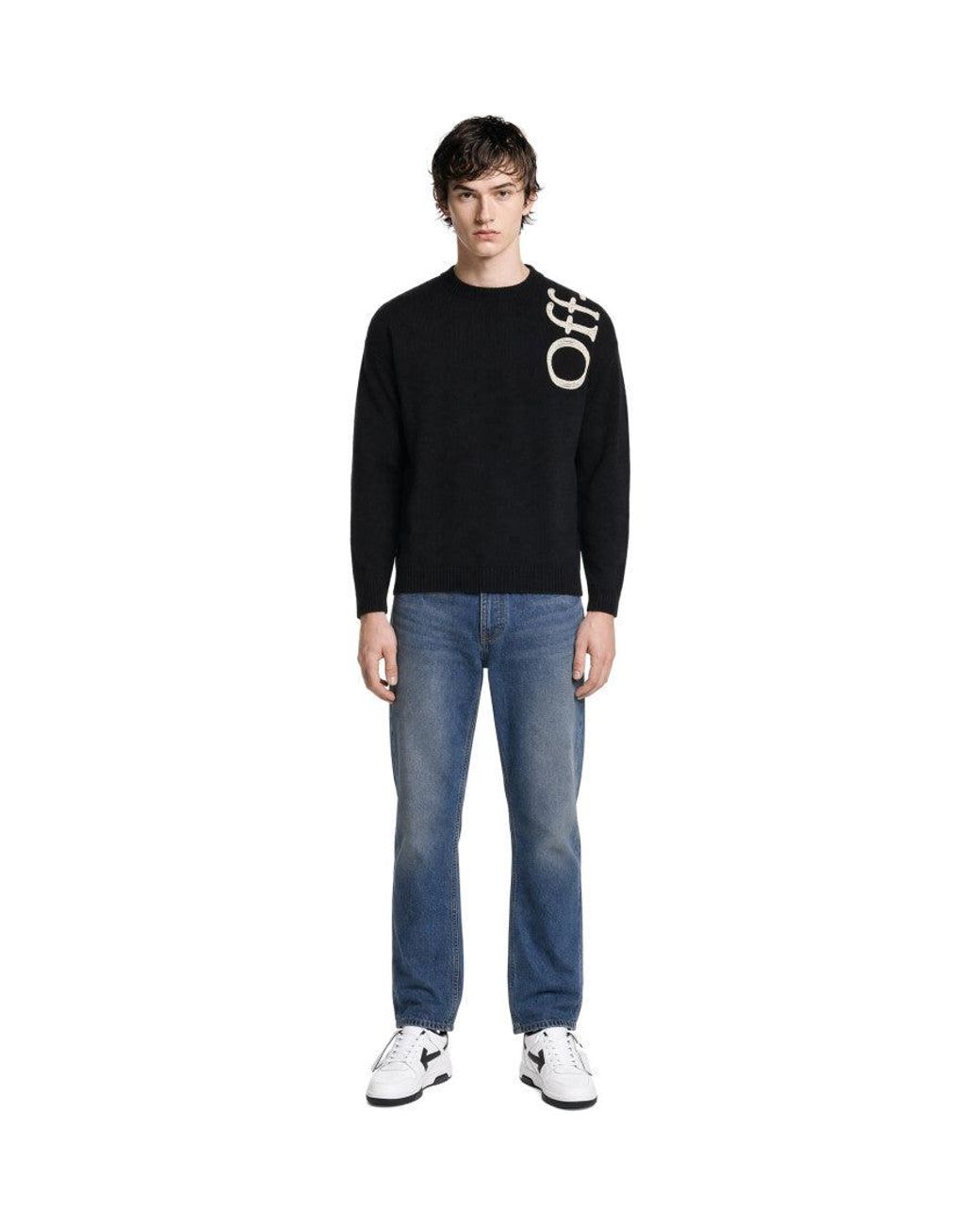 Off-White c/o Virgil Abloh Blue Crew Neck Sweater for men