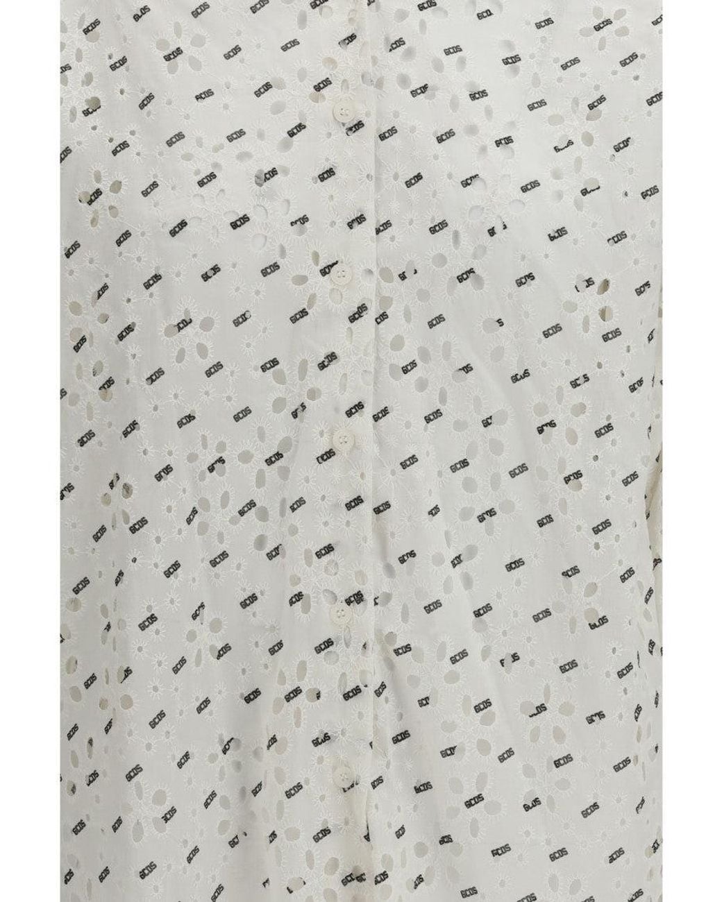 Gcds White Relaxed Logo Shirt