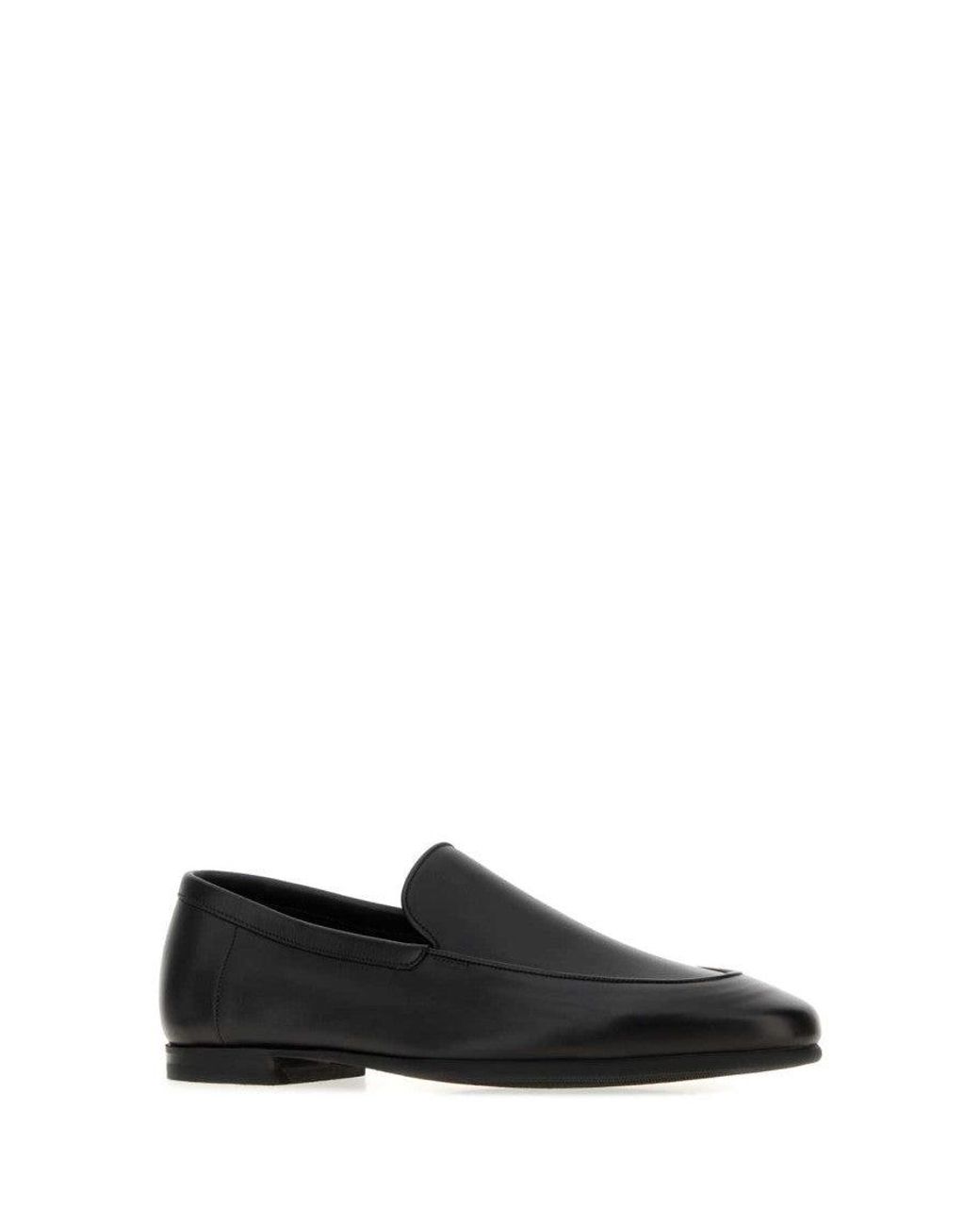 John Lobb Black Leather Tyne-Ii Loafers for men