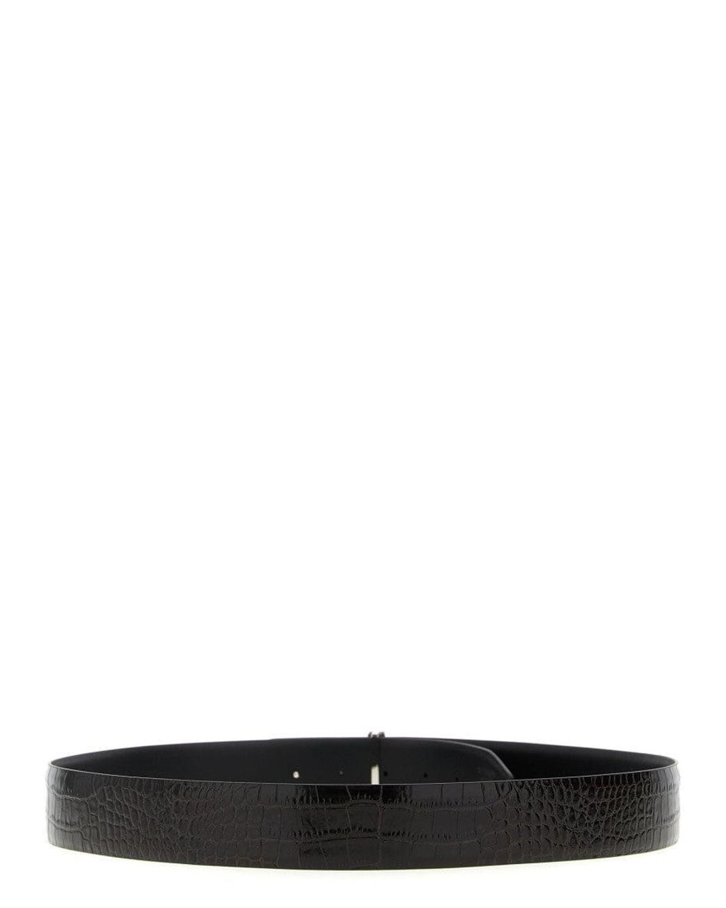 Tom Ford Black Reversible Logo Buckle Textured Belt for men