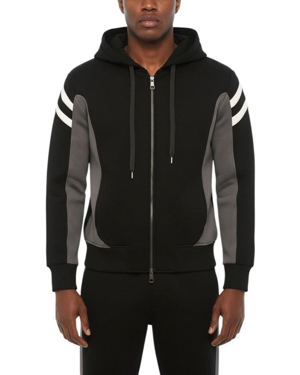 Neil Barrett Black Regular Zip Up Hoodie for men