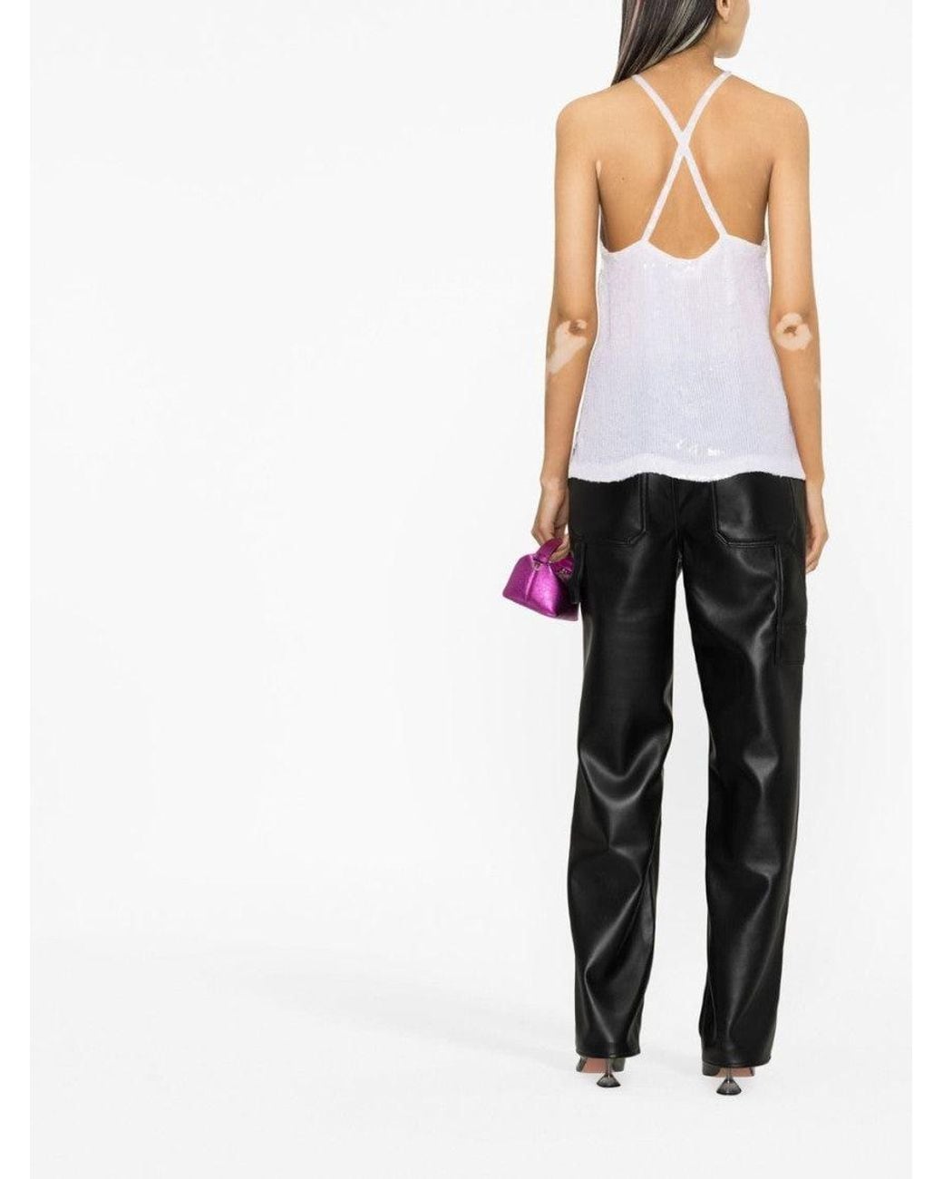 P.A.R.O.S.H. White Sequin Top
