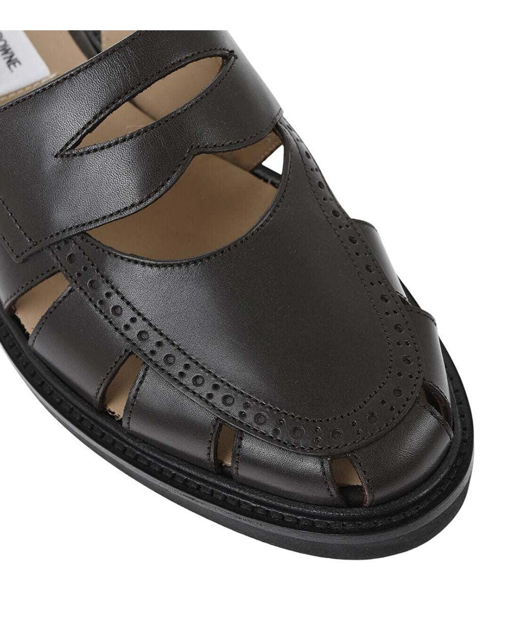 Thom Browne Black Woven Fisherman Sandals for men