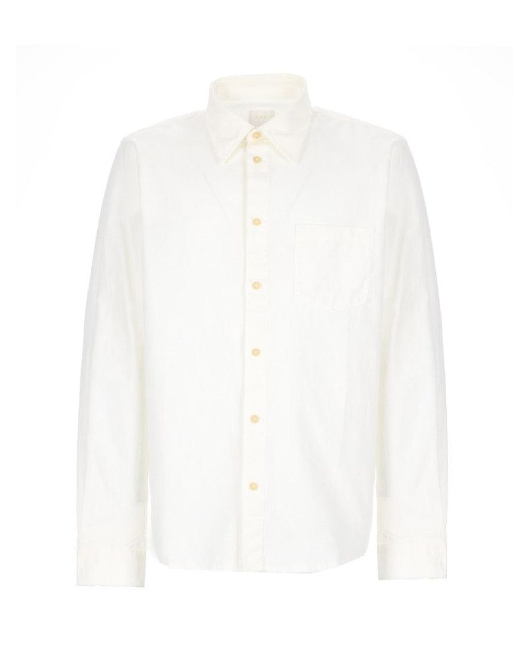 A.P.C. White Regular Solid Shirt for men
