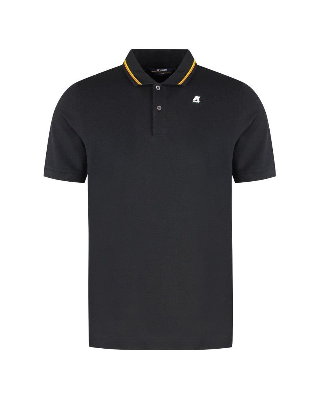 K-Way Black Solid Shirt Collar Polo for men