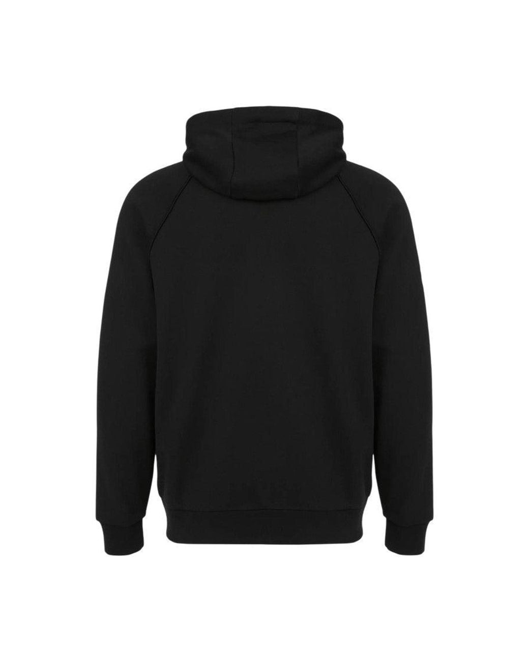 EA7 Black Graphic Logo Hoodie for men