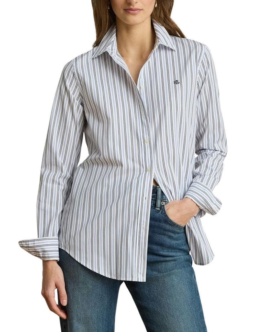 Ralph Lauren White Regular Stripes Shirt
