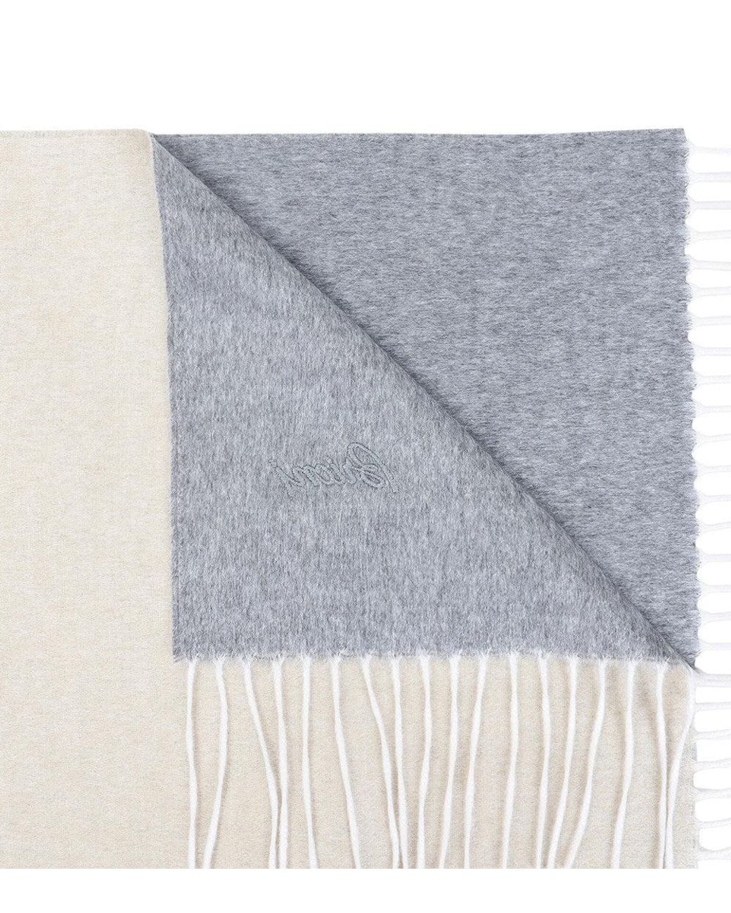 Brioni White Reversible Solid Scarves for men