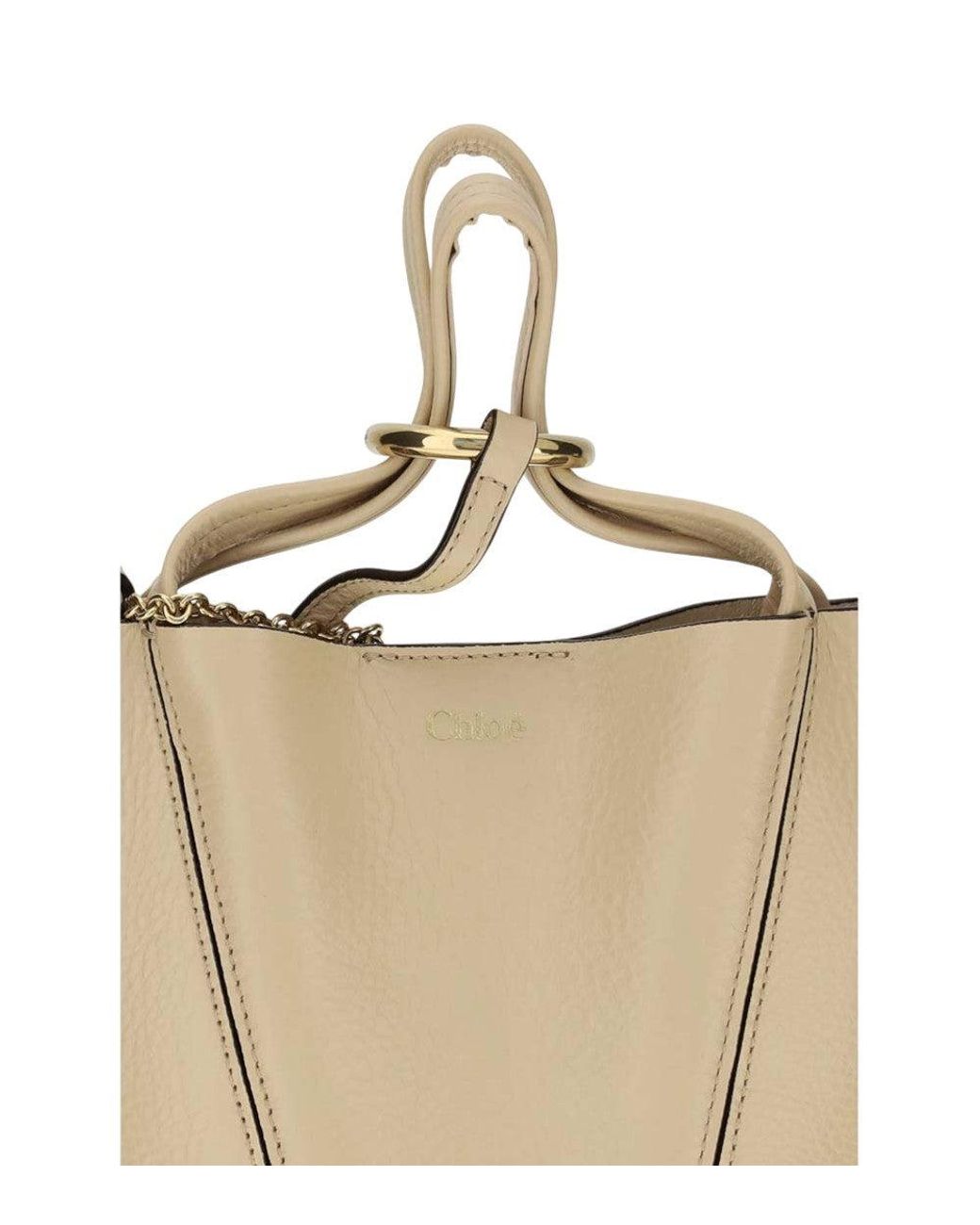 Chloé White Spin Small Tote