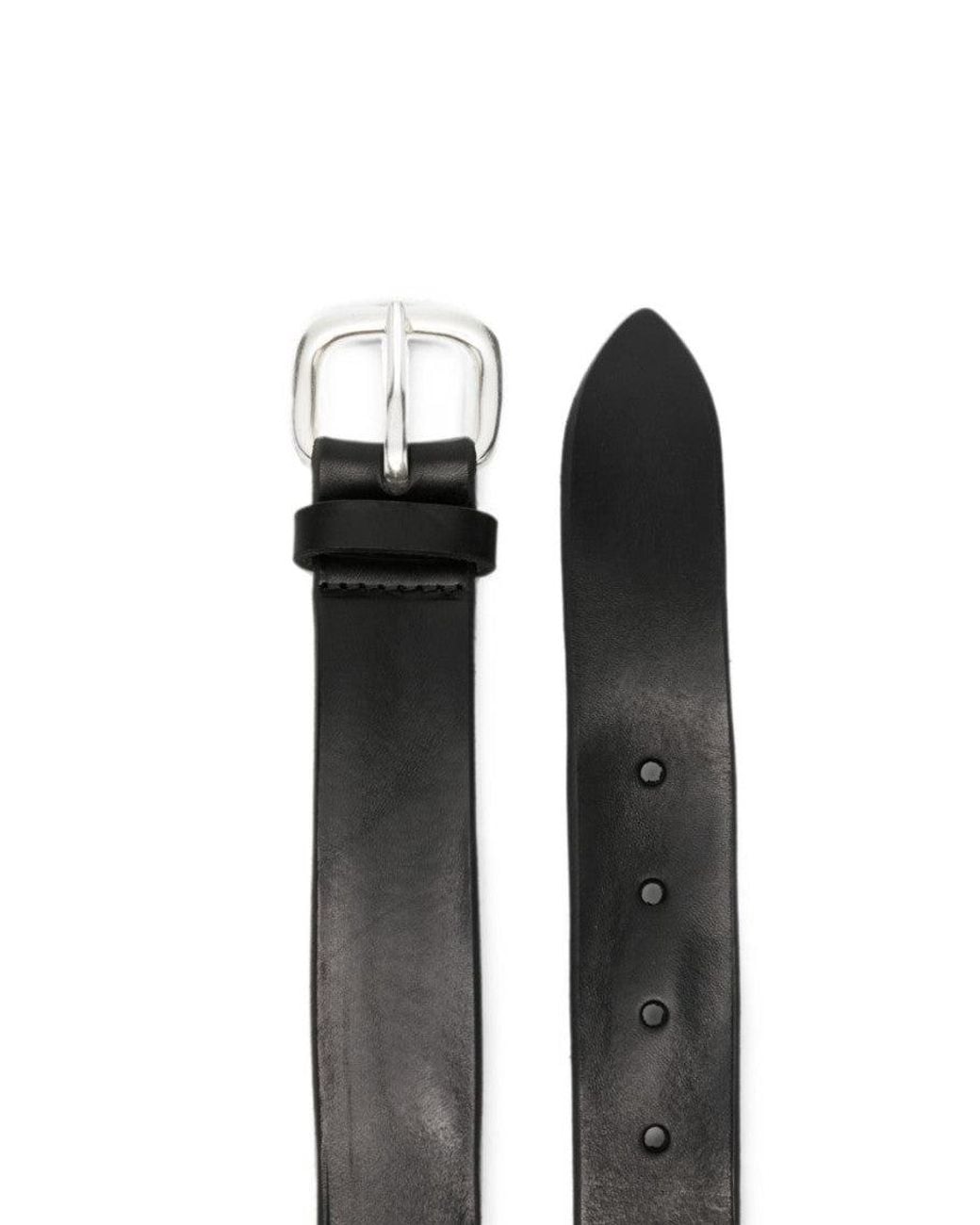 Orciani Black Logo Buckle Belt for men