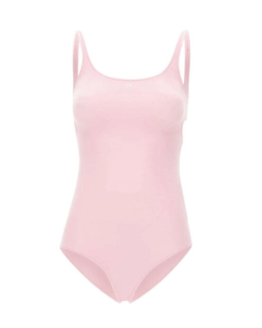 Courreges Pink Light Solid Swimwear