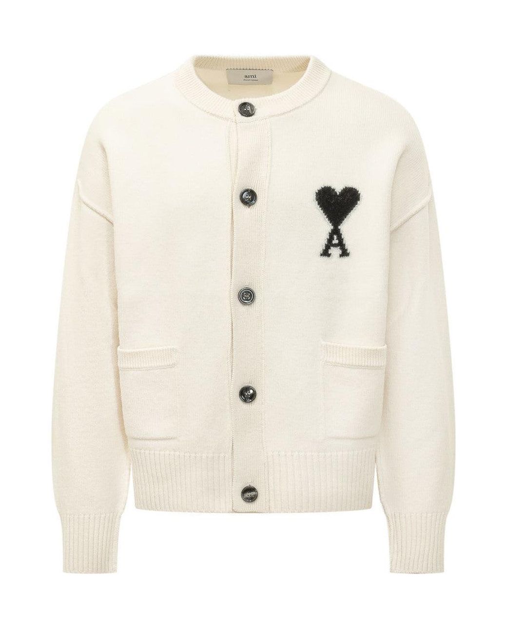 AMI Natural Logo Cardigan for men