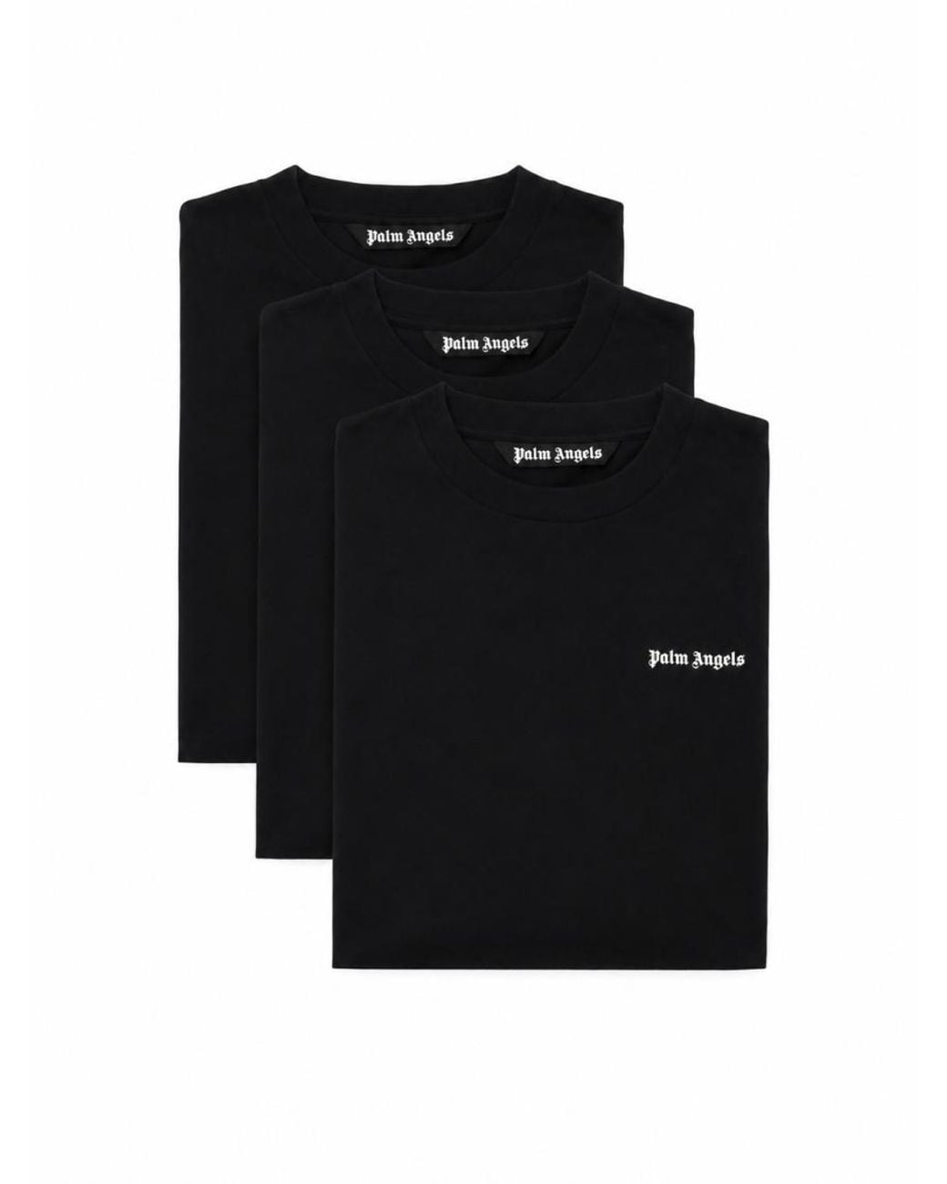 Palm Angels Black Pack Of 3 Crew Neck T-Shirt for men