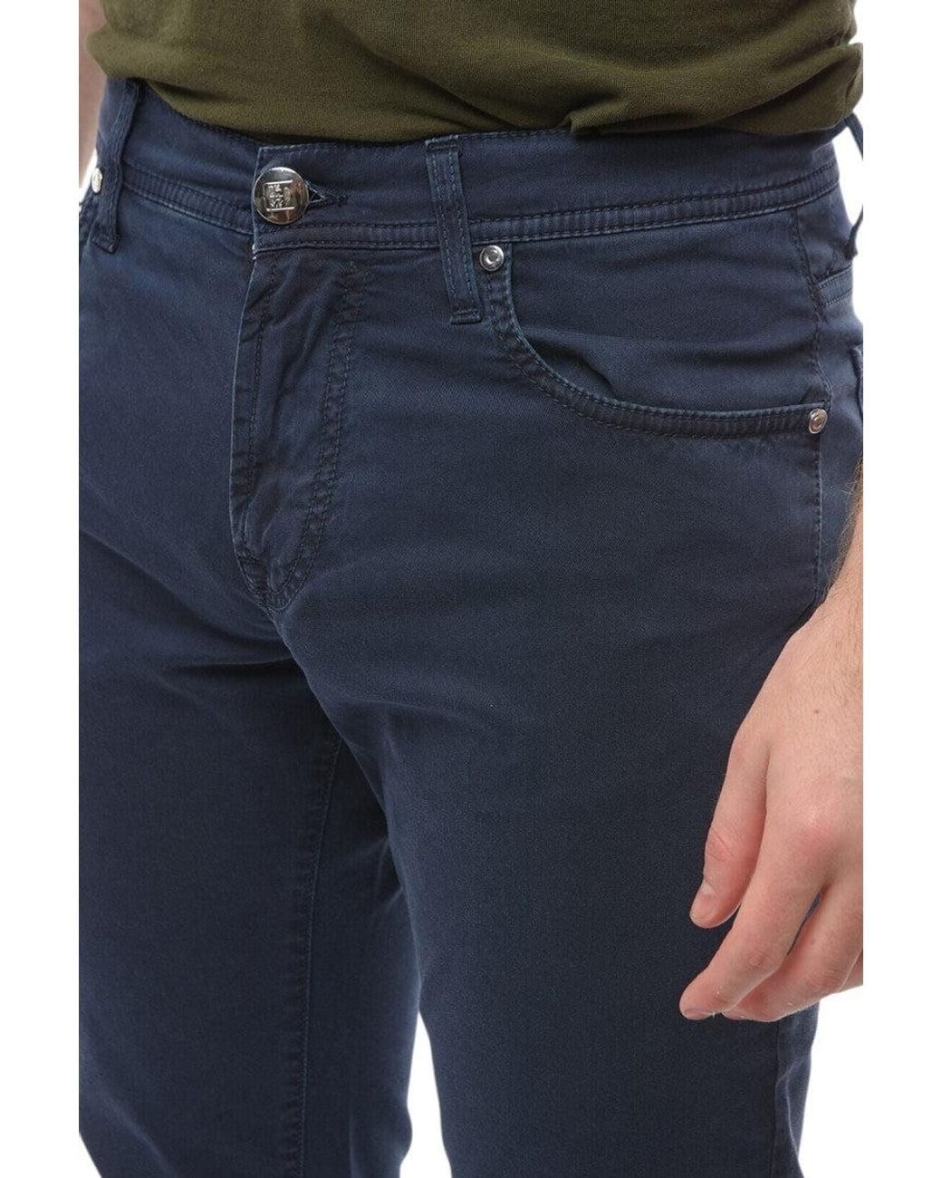 Corneliani Blue Slim Mid Rise Jeans for men