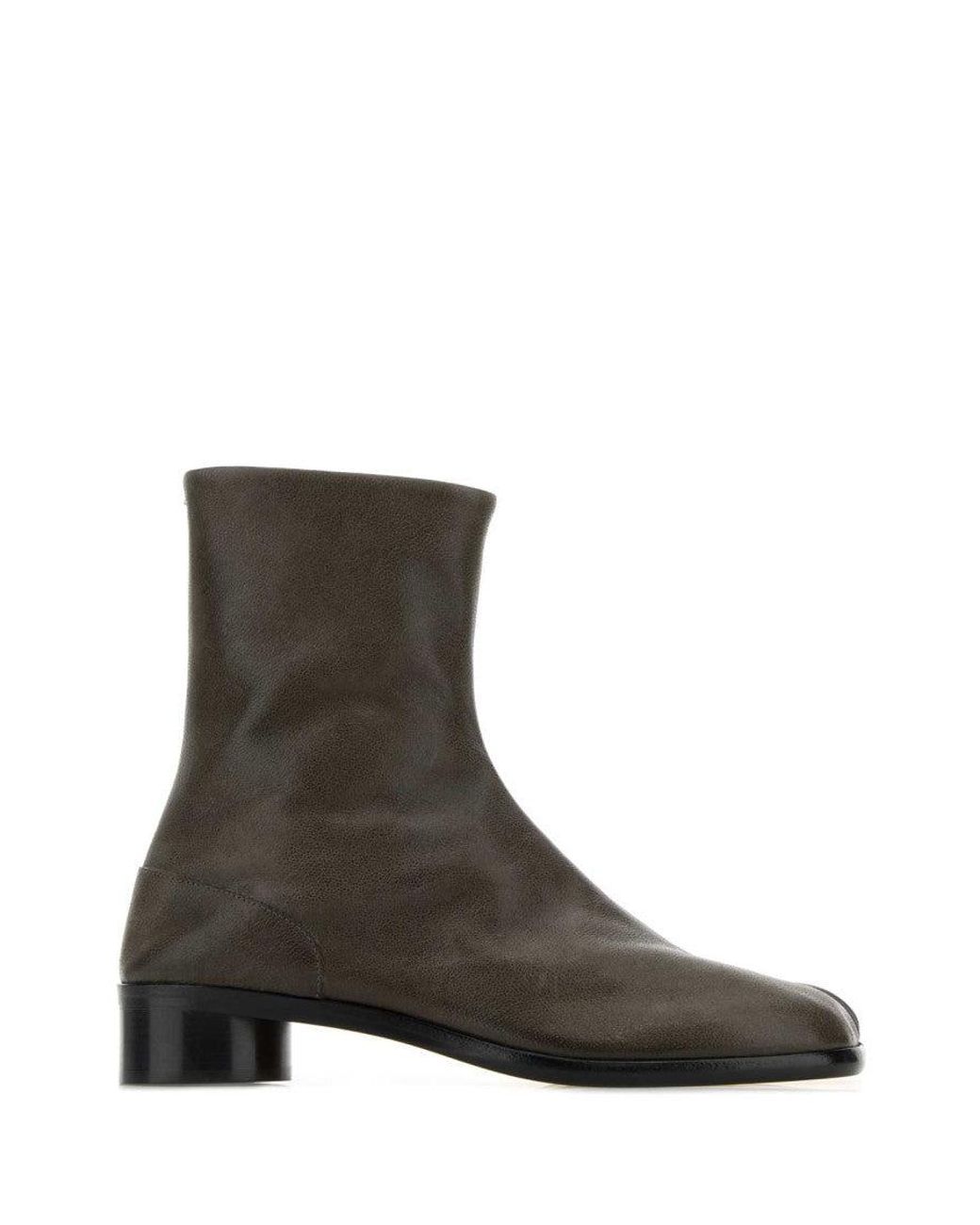 Maison Margiela Brown Leather Tabi Ankle Boots for men