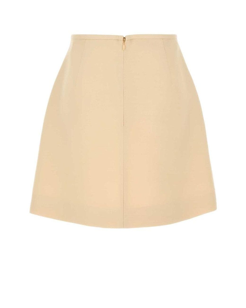 Valentino Natural Cream Crepe Couture Skirt