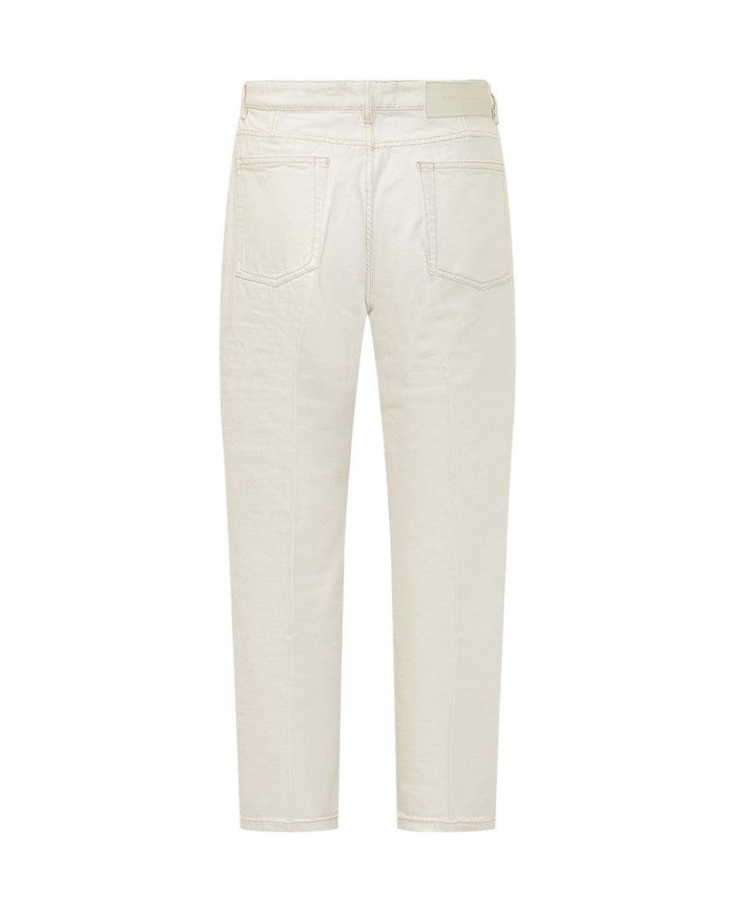 AMI White Regular Solid Jeans for men