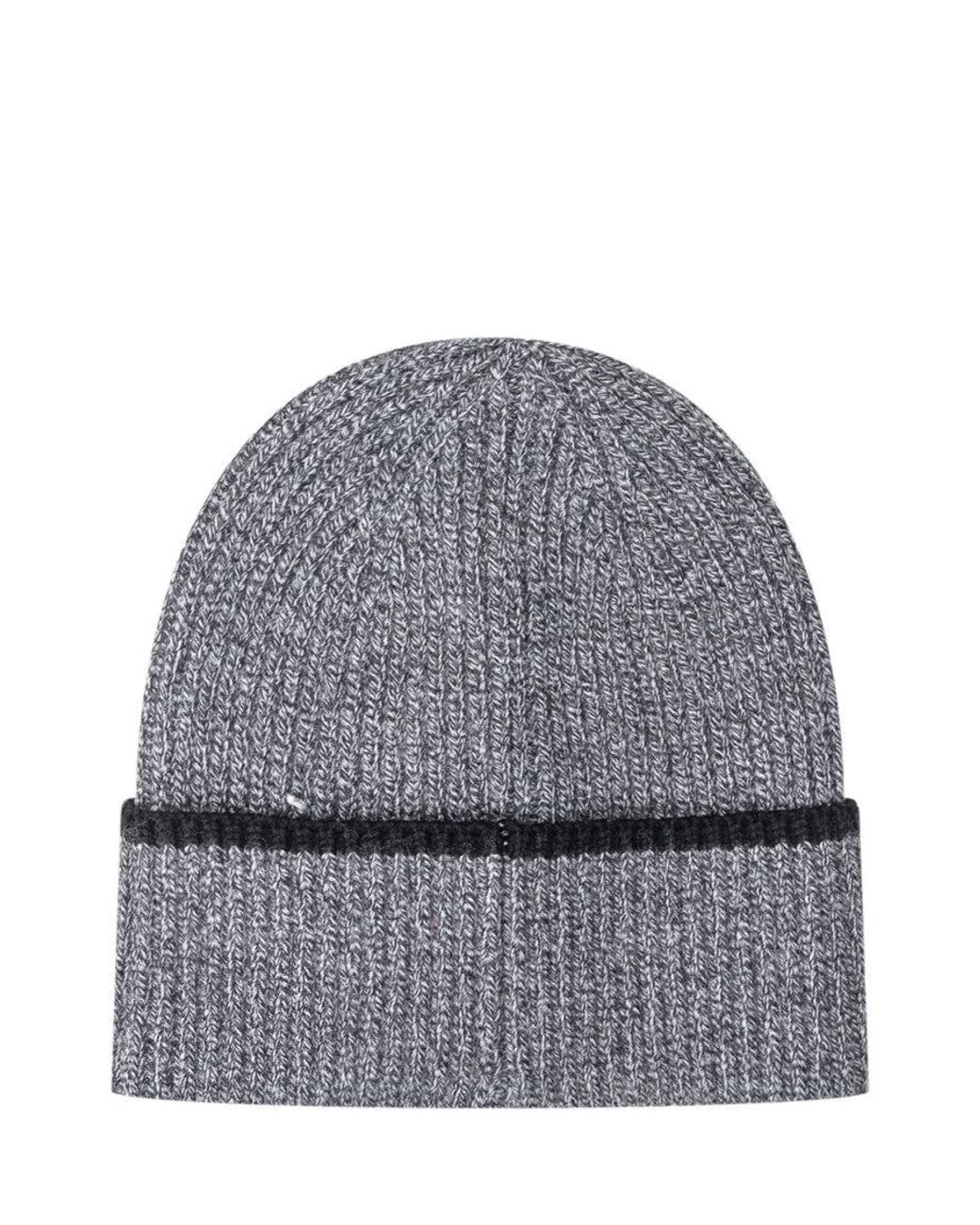 Drole de Monsieur Gray Knitted Beanie Hat for men