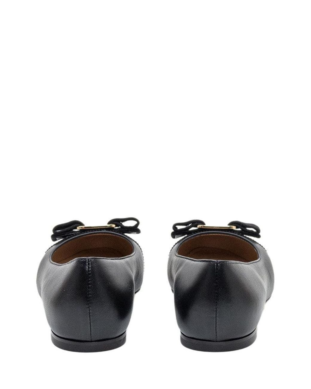 Ferragamo Black Bow Ballet Flats