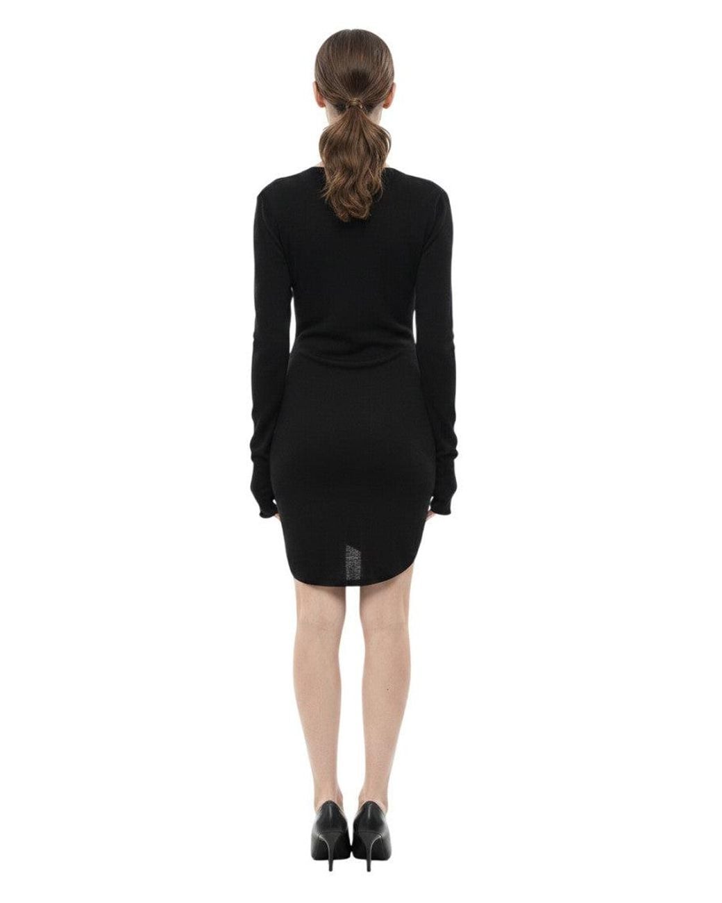The Attico Black V Neck Mini Dress