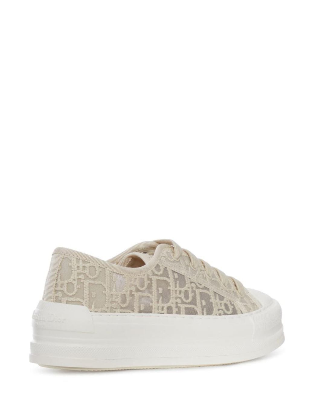 Dior White Ecru Logo Sneakers