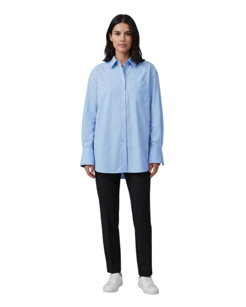 Sportmax Blue Sky Shirt Collar Mini Dress
