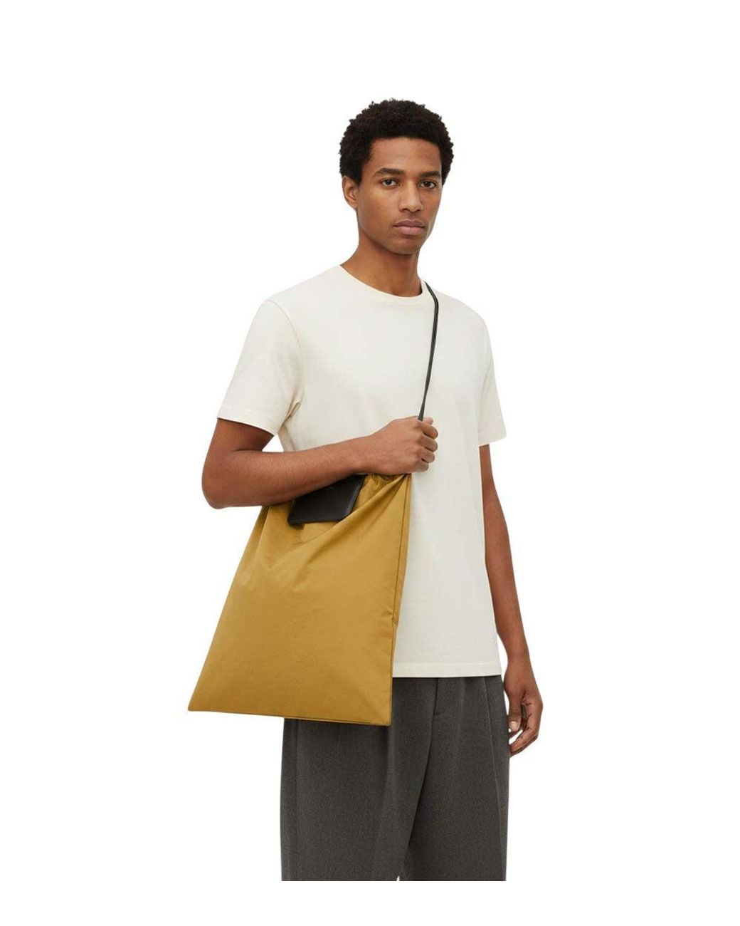 Saint Laurent Natural Mustard Foulard Folding Tote for men
