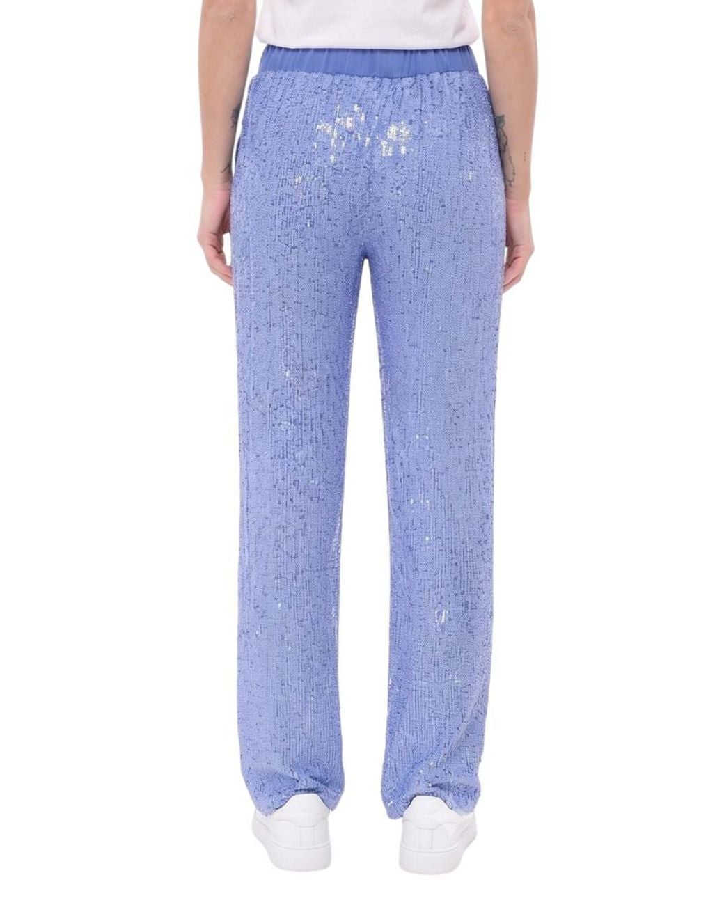 P.A.R.O.S.H. Blue Straight Drawstring Trousers