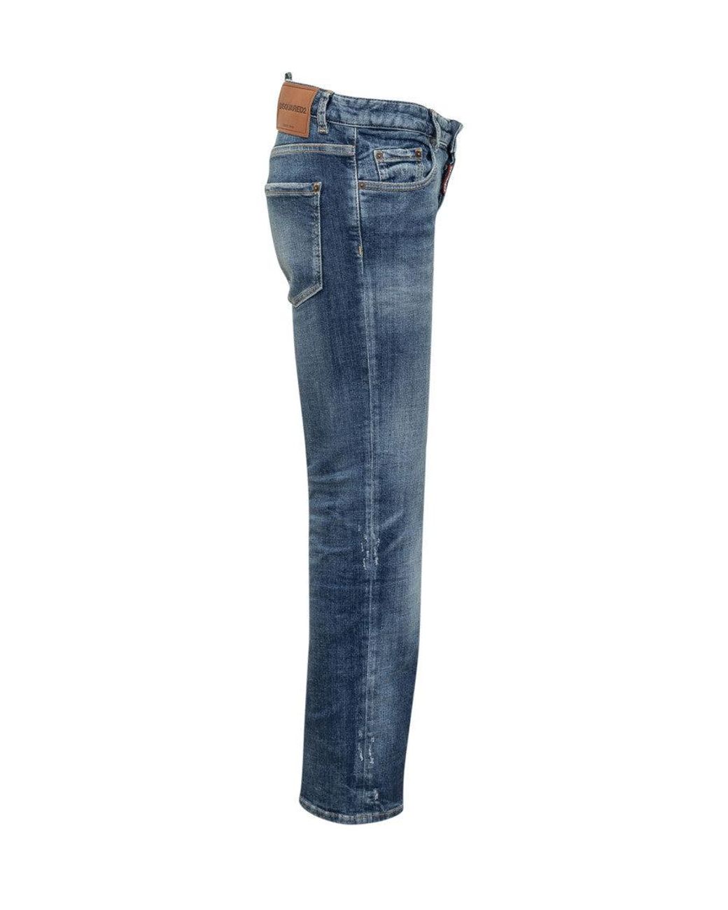 DSquared² Blue Straight Mid Rise Jeans