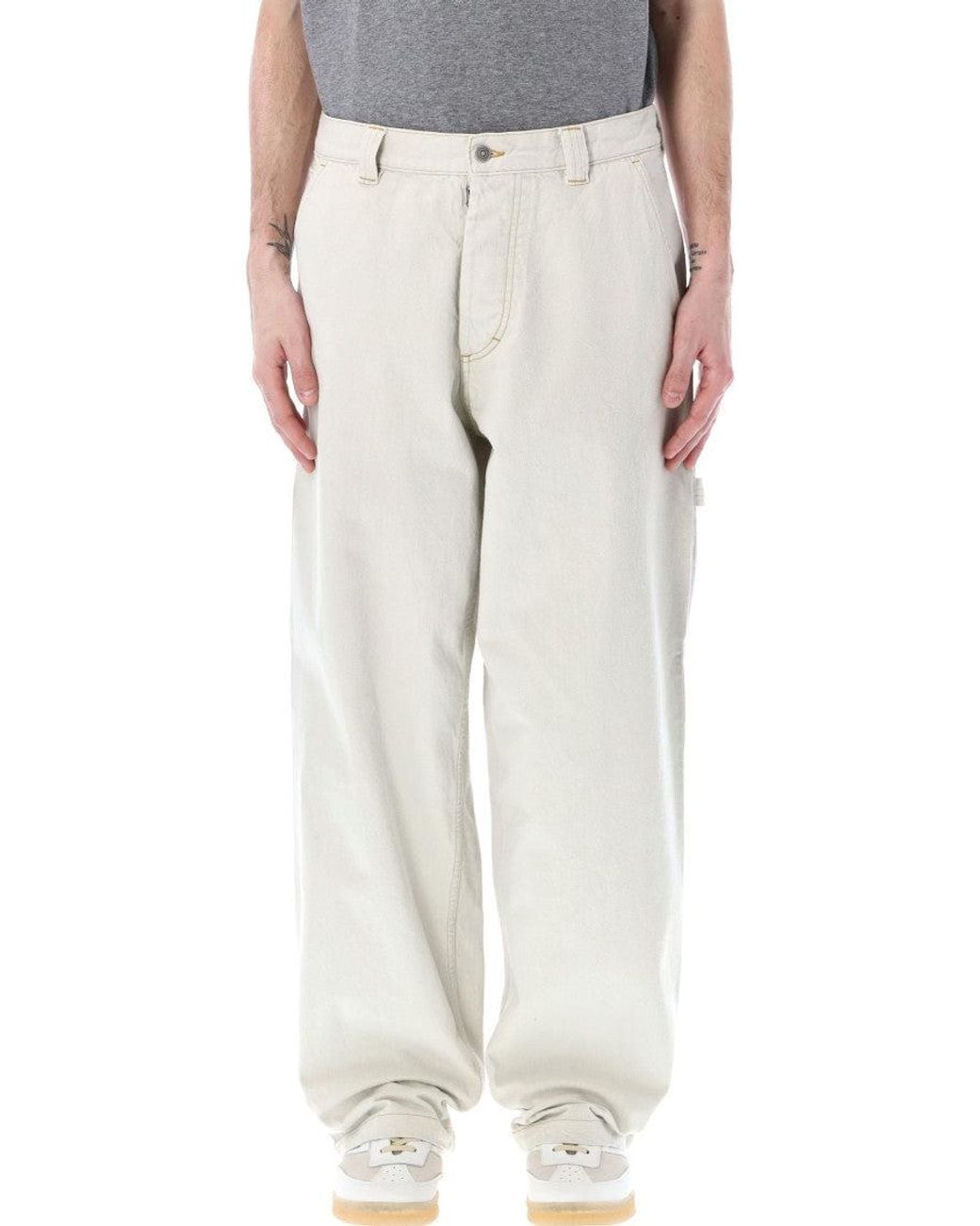 Maison Margiela White Off Solid Jeans for men