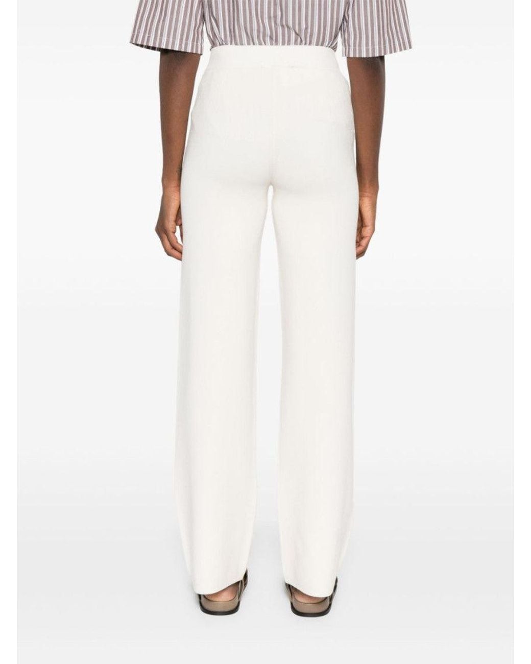 Max Mara White Wide-Leg Trousers