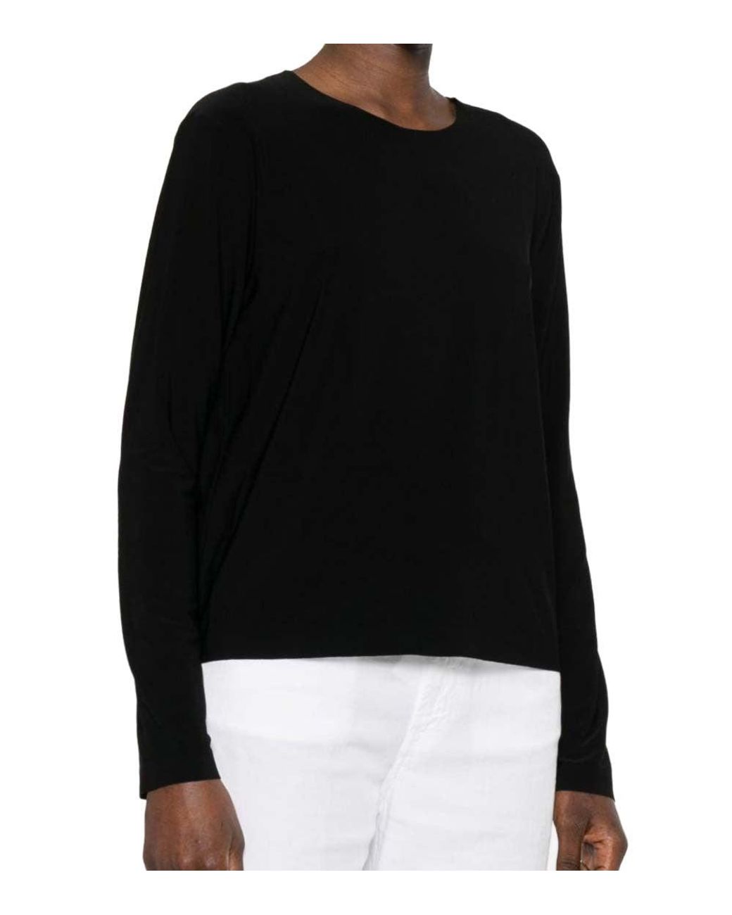 Norma Kamali Black Round Neck T-Shirt