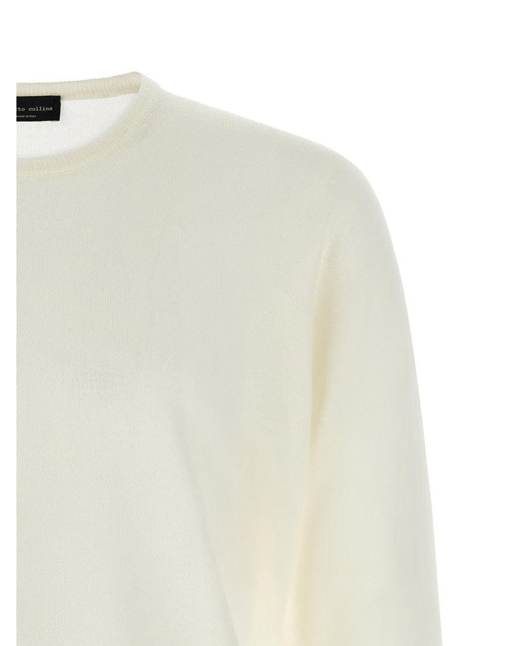 Roberto Collina White Wool Sweater for men