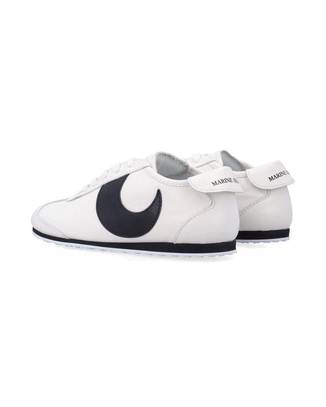 MARINE SERRE White Astra Leather Sneakers
