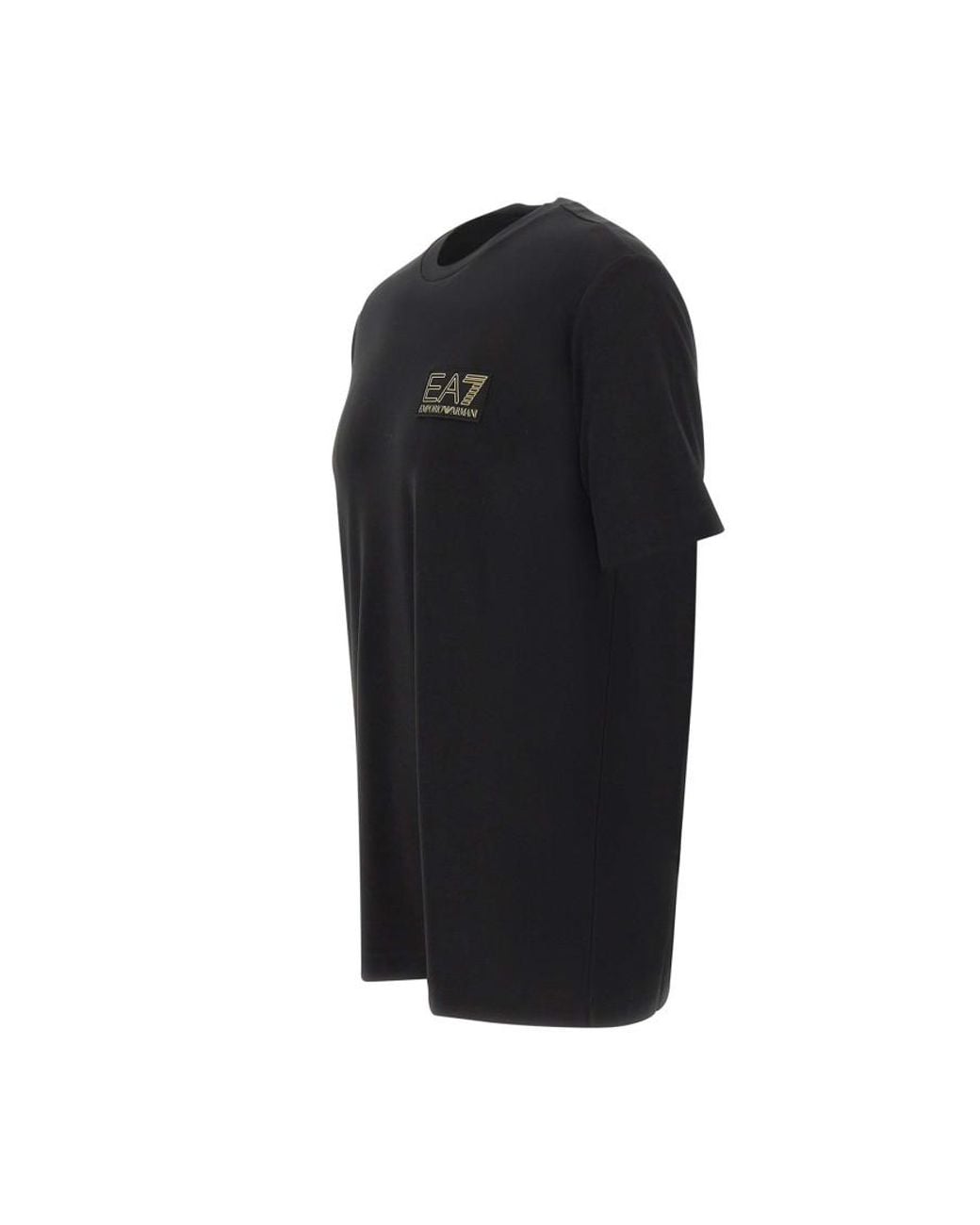 EA7 Black Regular Logo T-Shirt for men