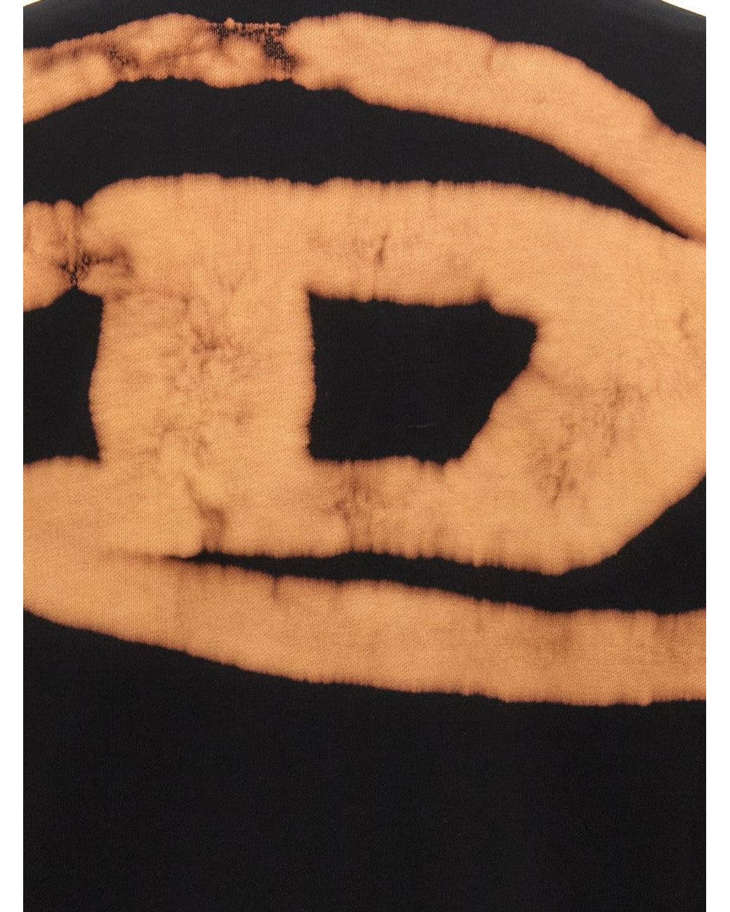 DIESEL Black S-Boxt-Hood-Bleach Hoodie for men