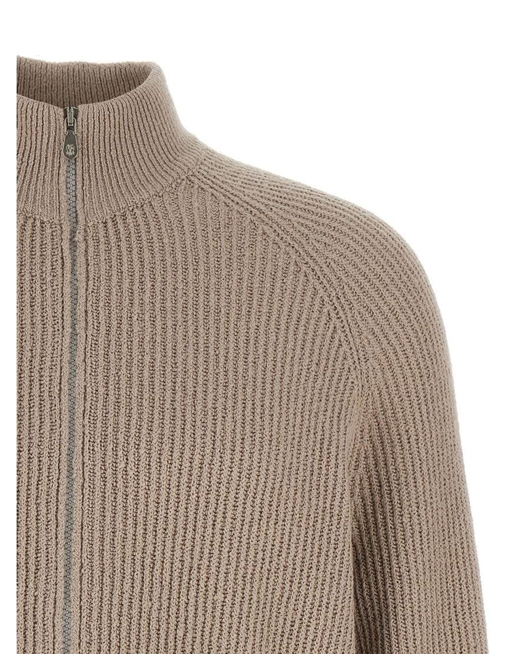 Brunello Cucinelli Brown Zip Cardigan for men