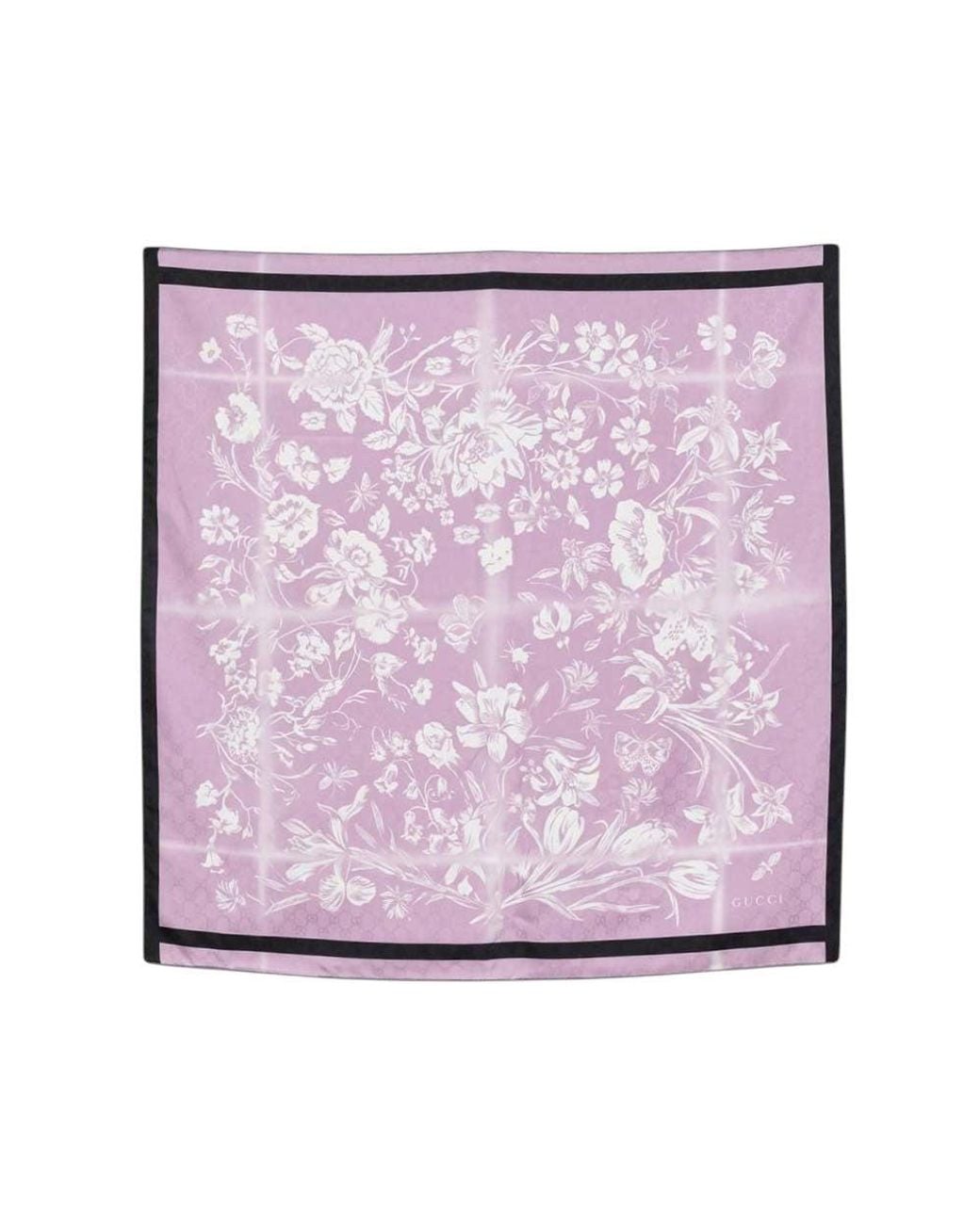 Gucci Purple Floral Scarf