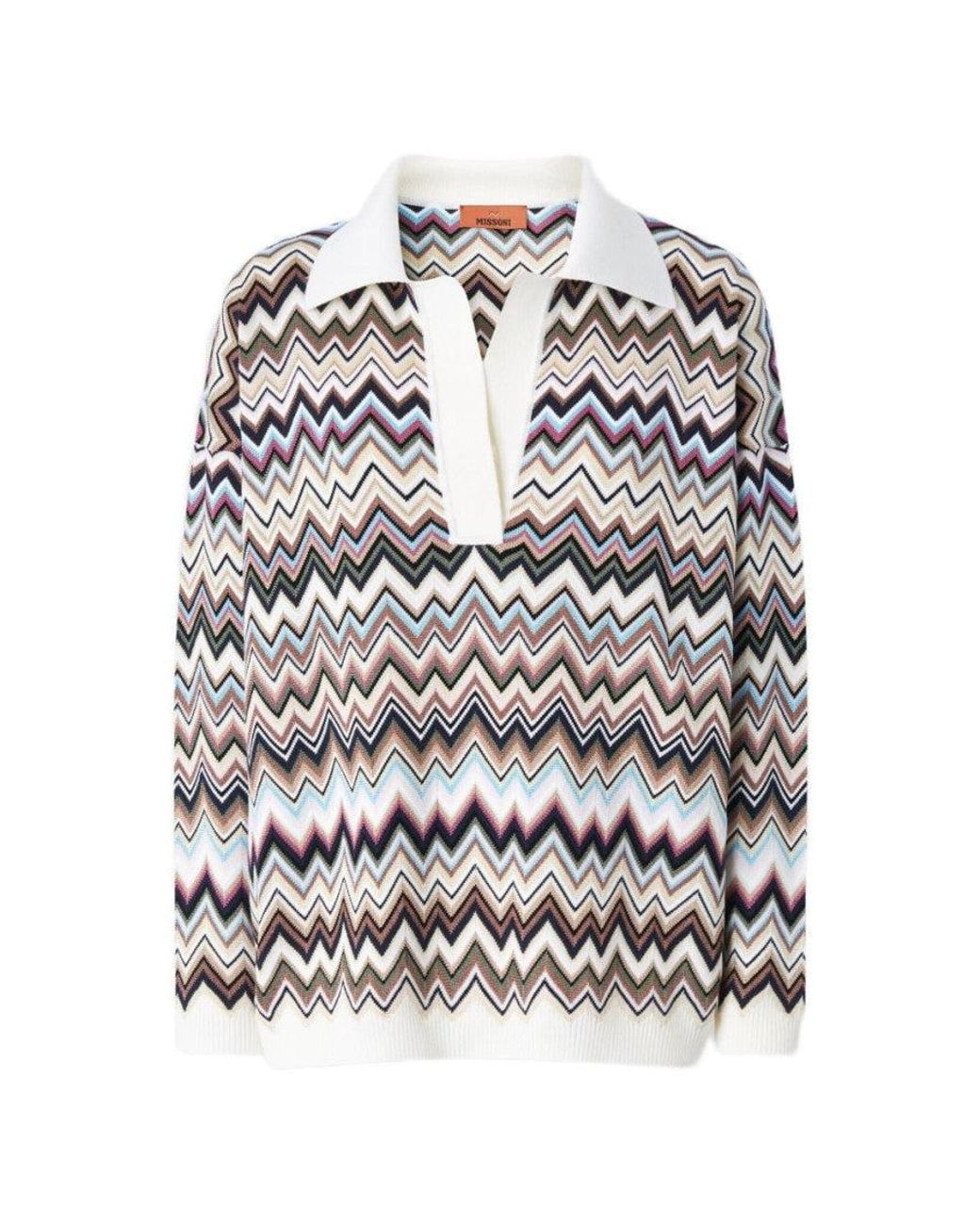 Missoni White Chevron Polo