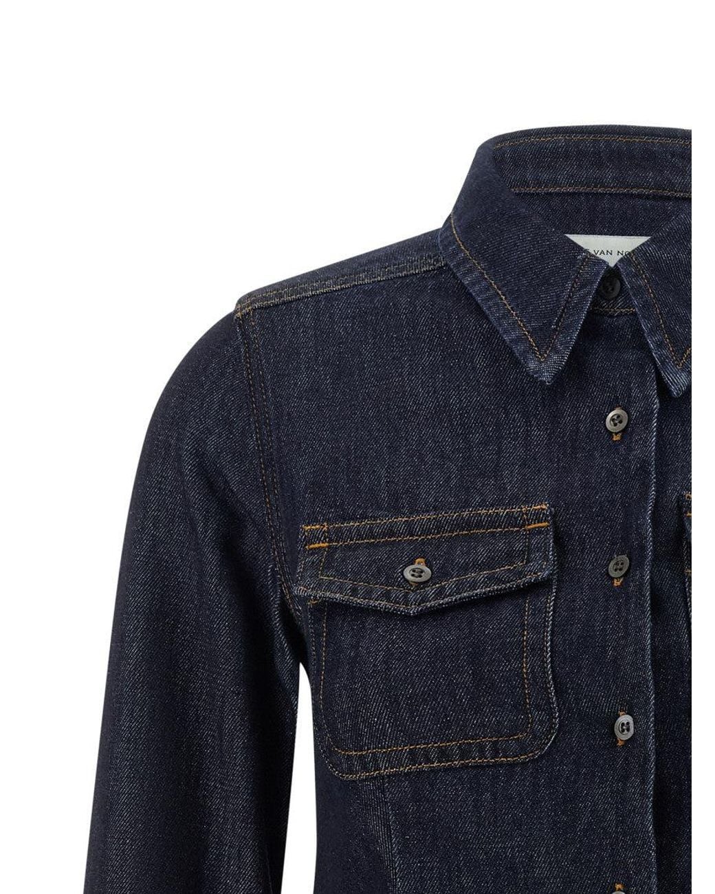 Dries Van Noten Blue Regular Solid Shirt