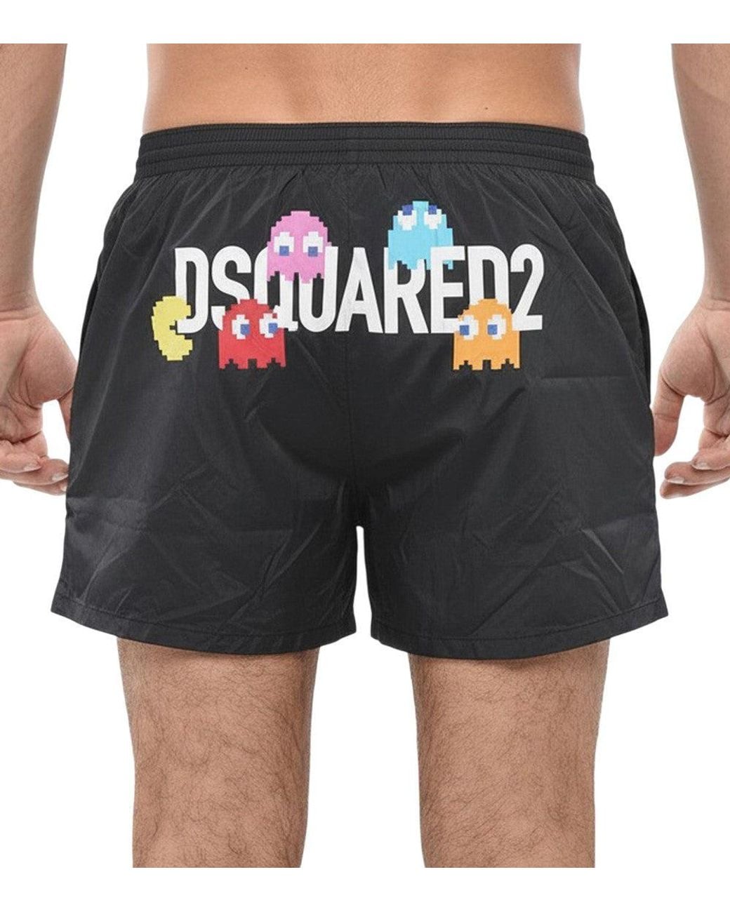 DSquared² Black Solid Swim Shorts for men