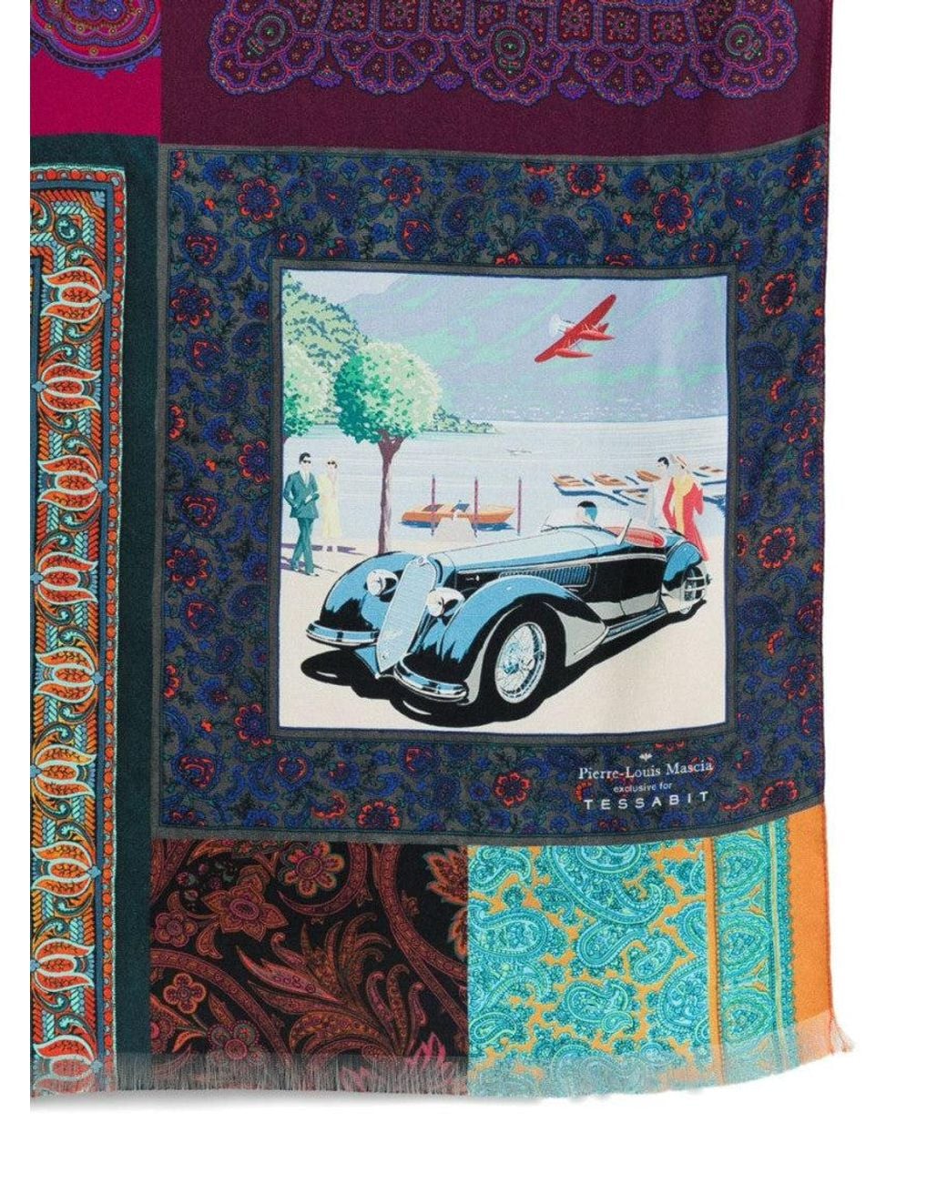 Pierre Louis Mascia Pink Lago Di Como Silk Printed Scarf
