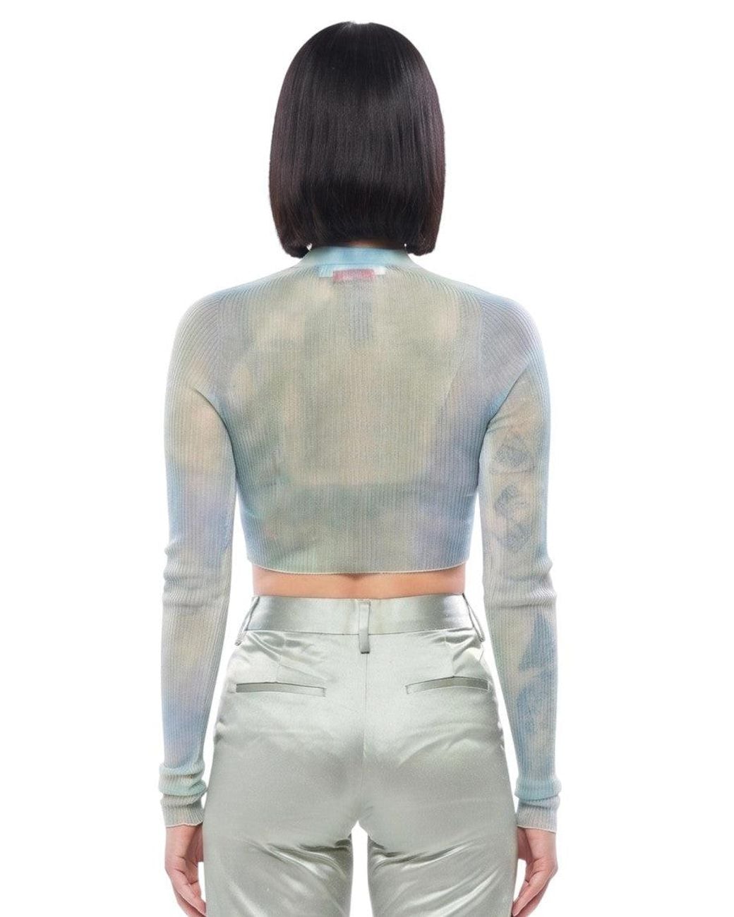 Off-White c/o Virgil Abloh Gray V Neck Short Cardigan