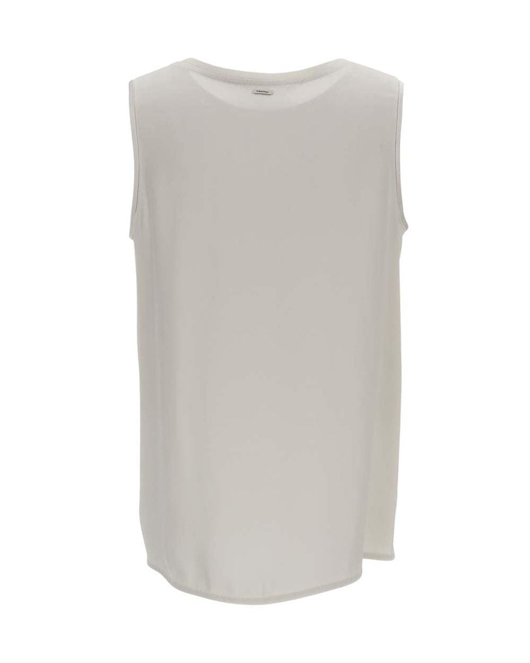 Max Mara Gray Solid Scoop Neck Top