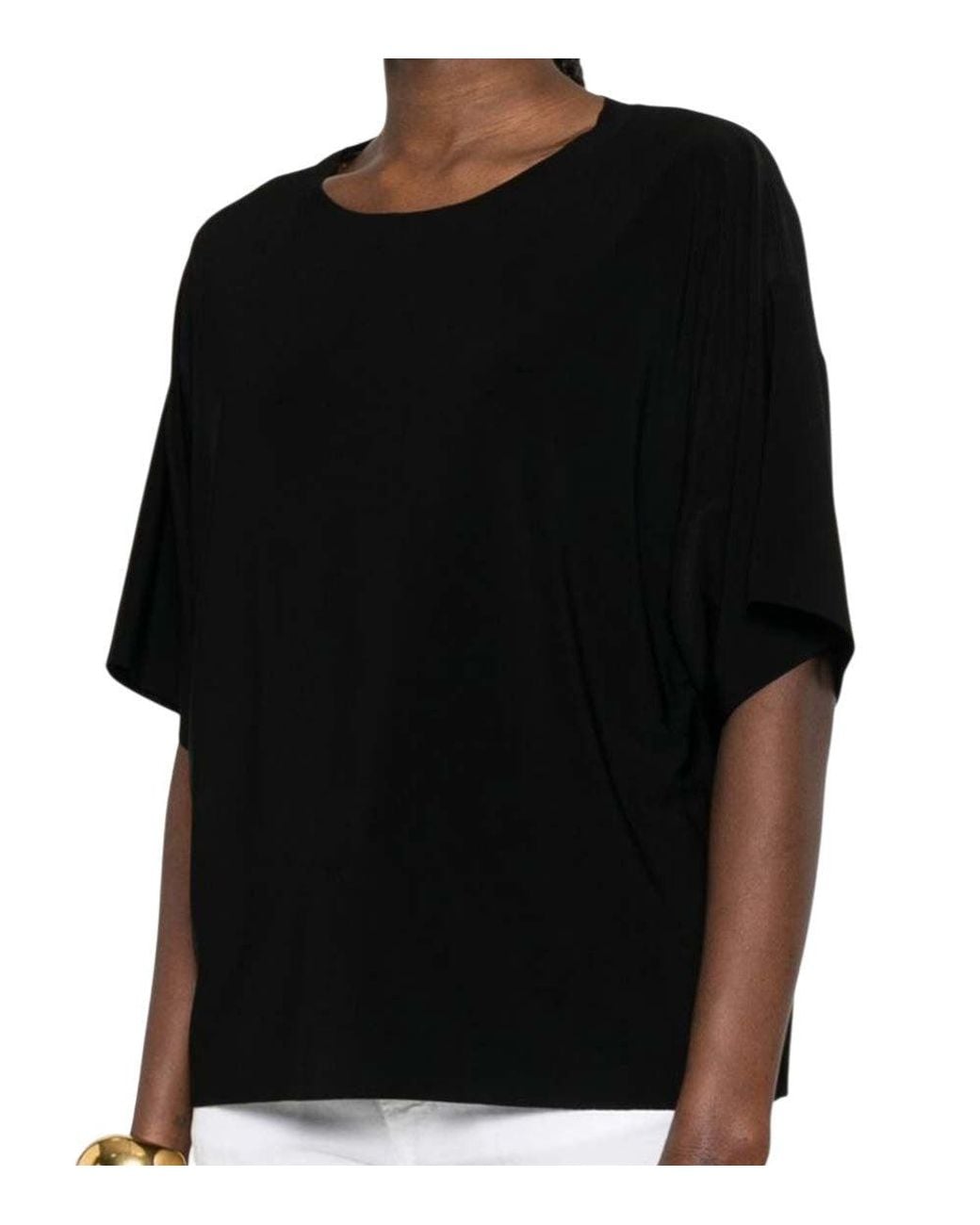 Norma Kamali Black Crew Neck T-Shirt