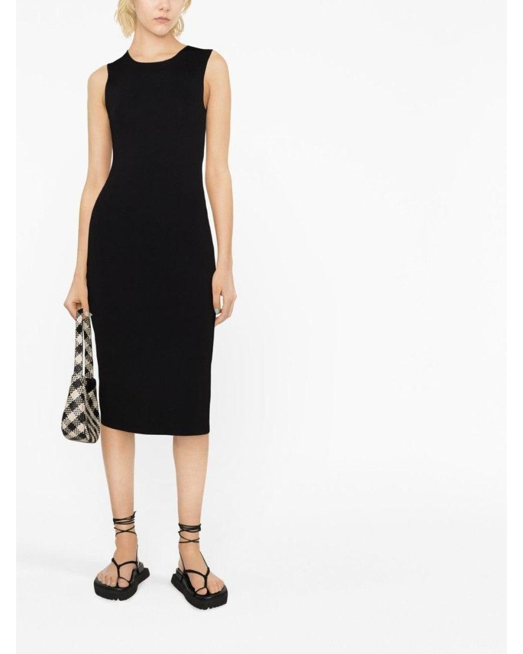 P.A.R.O.S.H. Black Knitted Midi Dress