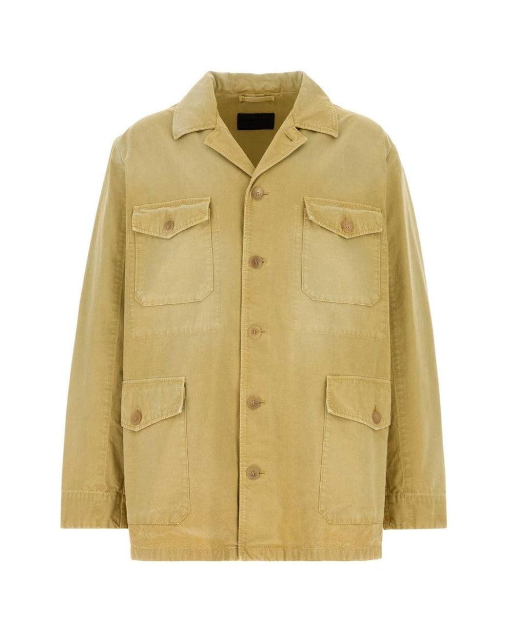 Prada Yellow Shirt Collar Jacket for men